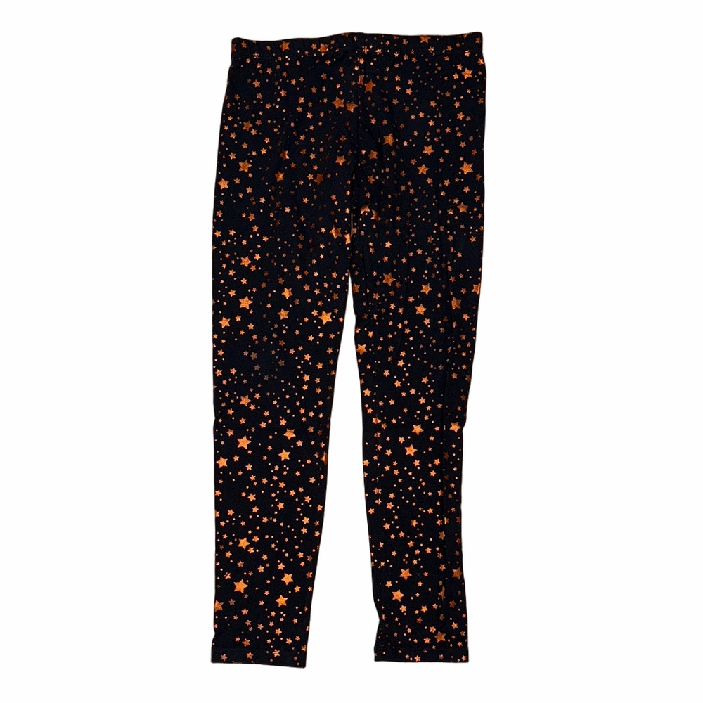 Way To Celebrate XXL 18 Black Orange Star Print Halloween Leggings Holiday